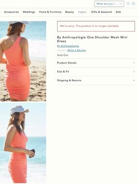 Anthropologie One-Shoulder Mesh Mini Dress Size Med NWT $78